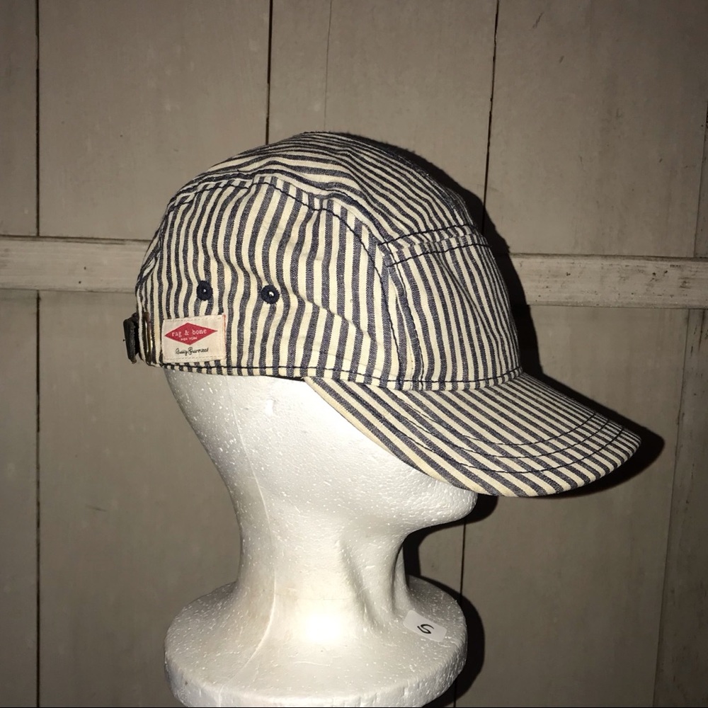 Rag & Bone Blue White Stripes Baseball Cap Hat